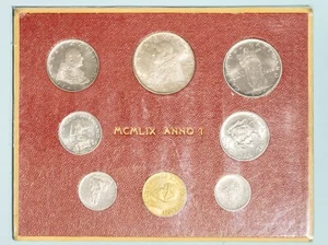 JOHN XXIII ANNUAL SERIES 1959 YEAR I ROME CARDBOARD FDC VATICAN COIN - Picture 1 of 2