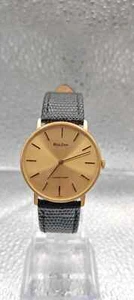 Bulova Longchamp 8080-1 Mechanische Uhr - Black Lizard Strap - Gold Case & Dial - Bild 1 von 3