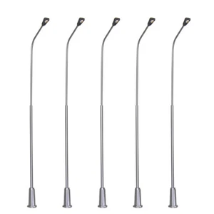 5pcs Model Railway Lamppost 1:50 Street Lights O Scale LEDs Warm White 20cm - Picture 1 of 5