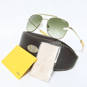 Authentic Fendi Sunglasses FS5217L Color 717 Shiny Gold Shades New with Case - Picture 1 of 5