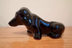 Vintage Black Dachshund Weiner Dog Small Ceramic Planter - Cute! (VGC) - Picture 1 of 7