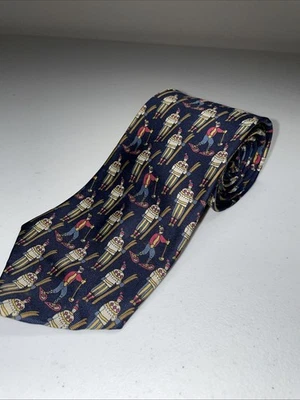 Vintage EUC Windsor Silk Tie Skiers Theme  USA Made - Image 1 of 4