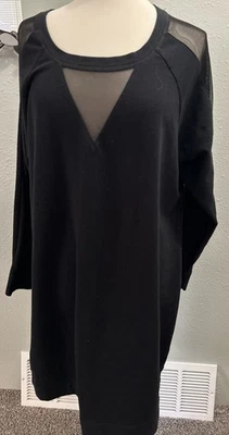 Torrid Mesh Sleeve Sweatshirt Dress Size 3 Black Witchy - Image 1 of 4