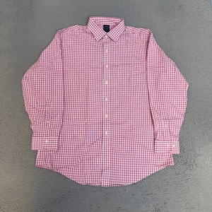 Brooks Brothers Shirt Mens Size 17 34 / 35 Pink Plaid Long Sleeve Button Up - Picture 1 of 7