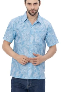 HAPPY BAY Men's Hawaiian Short Sleeve Button Down Shirt Mens Casual Shirts - Picture 1 of 3