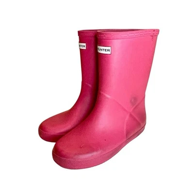 Hunter Kids First Classic Rain Boots Pink Size 3 Girls Rubber Waterproof UK 1 - Image 1 of 4