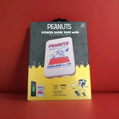 Cargador de banco de energía de batería externo portátil Peanuts Snoopy & Woodstock 3600 Mah Foto 1 de 4