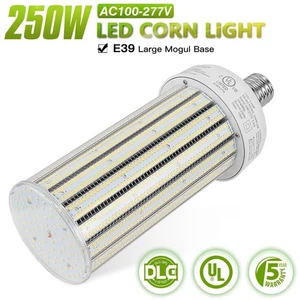 250Watt LED Corn Light Bulb 5000K 1200W MH/HID Replace E39 Mogul Base Fixtures - Picture 1 of 9