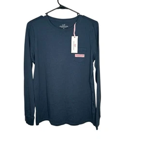 New Vineyard Vines Martha's Vineyard Women's LS Graphic Pocket Tee Navy Shirt M - Picture 1 of 5