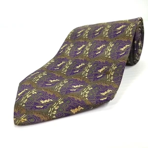 Vtg Robert Talbott Nordstrom Luxury Tie Purple Printed Silk Necktie 57" x 3.75" - Picture 1 of 11