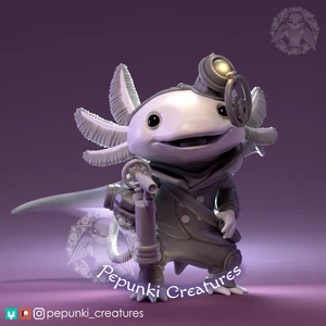 Mecánico Axolotl | Báscula de mesa o exhibición | Miniatura D&D Humblewood TTRPG | - Imagen 1 de 9