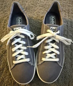 EXCELLENT Keds Shoes Sneakers LADIES Ortholite WF57251M Grey Lace-Up Sz 8.5 - Picture 1 of 9