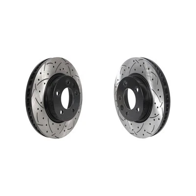 Juego de rotores de freno delanteros perforados para Volkswagen Touareg 2004-2017 oe06 mercado de accesorios Foto 1 de 4