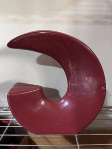 Vaso ikebana scultoreo vintage mod anni 70 MCI Japan rosa polverosa forma C anni 80 - Foto 1 di 6