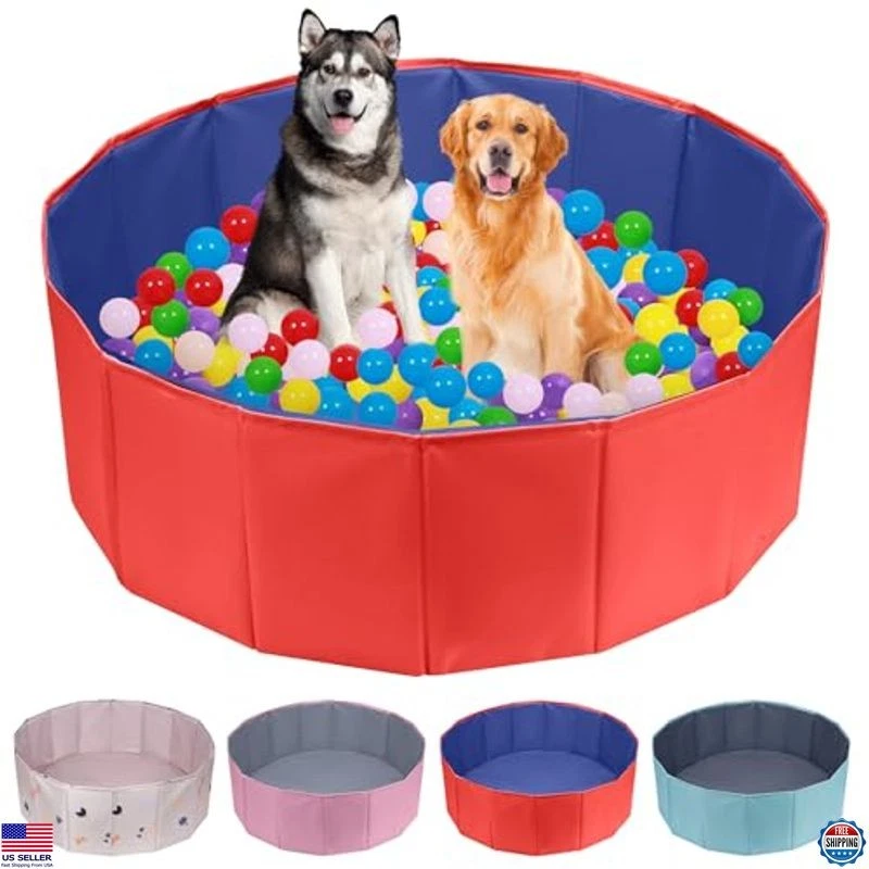 Foldable Ball Pit for Dogs & Kids Portable Red Indoor/Outdoor Play Area XL Size - Image 1 of 1