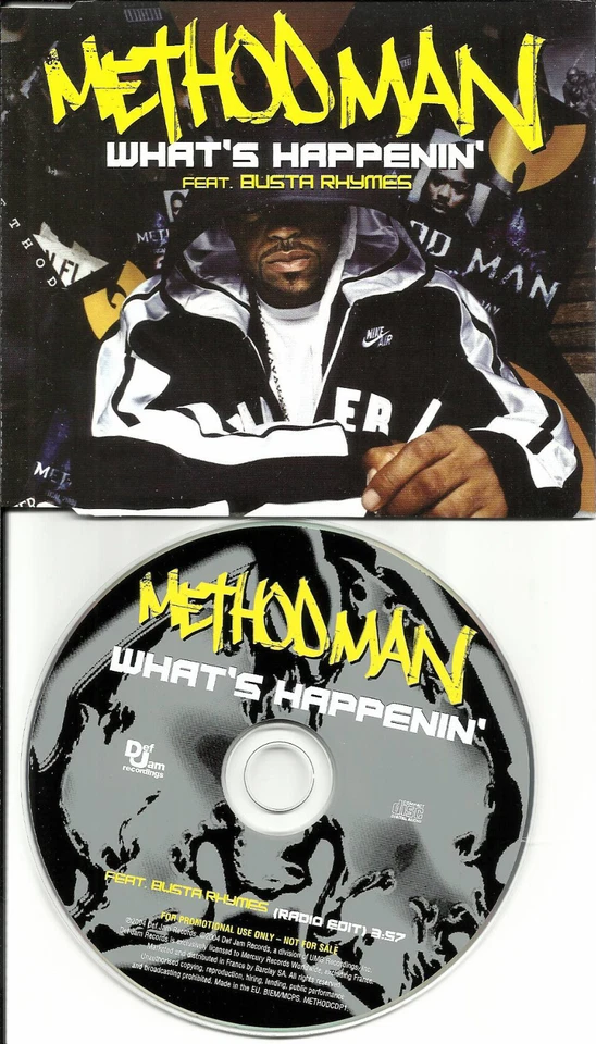 Wu tang Clan METHOD MAN w/ BUSTA RHYMES What’s happenin EDIT UK PROMO CD Single  Foto 1 de 1