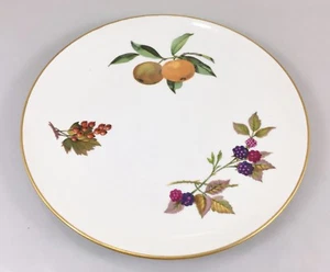Royal Worcester Evesham Porcelana Dorada Frutas Ensalada Pastel 9" Plato Melocotones Bayas - Imagen 1 de 2