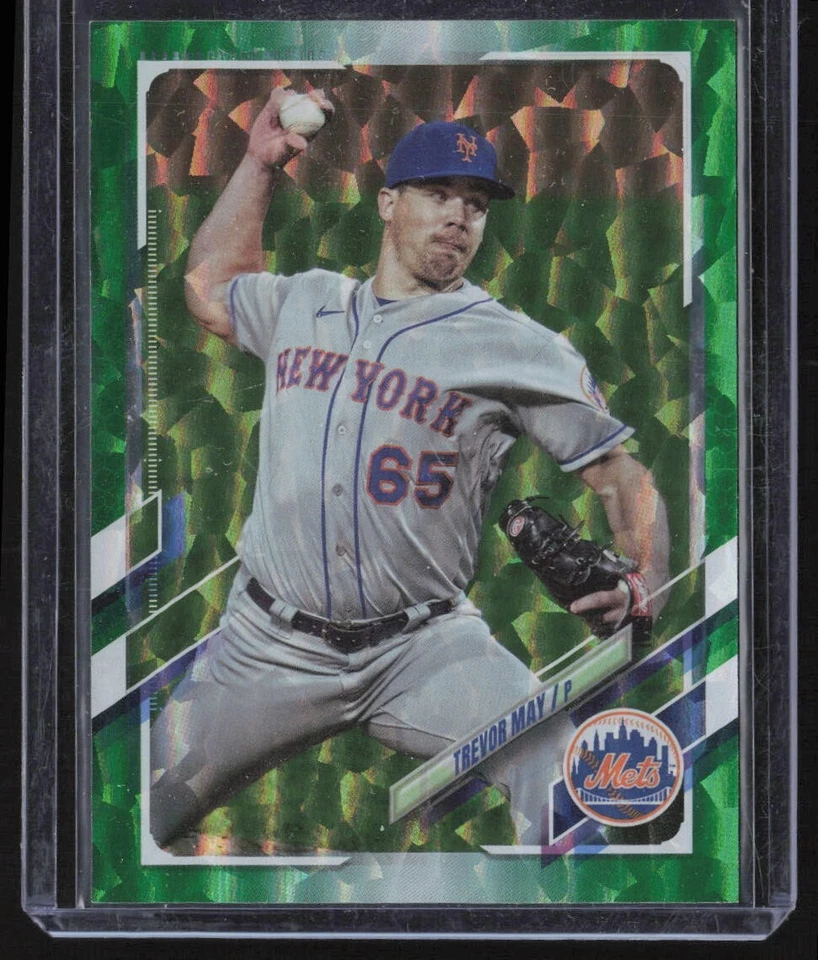 2021 Topps Update TREVOR MAY New York Mets #US203 Green Ice 108/499 - Image 1 of 3