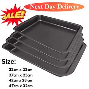 Extra Large Non Stick Oven Baking Roasting Pan Cooking Dish Roast Tin & Trays UK - Picture 1 of 12