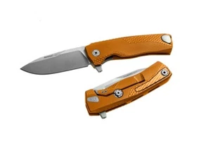 Lion Steel Framelock Orange Aluminum Bohler M390 Folding Pocket Knife - ROK A OS - Picture 1 of 1