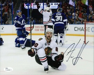 Foto mate firmada por Antoine Vermette Chicago Blackhawks 8x10 autenticada por JSA Foto 1 de 2