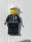 Lego Town Minifigure Police - Leather Jacket, White Hat (Genuine)