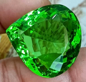 AAA+ 64.60 Ct. Large Green Peridot Pear Cut Loose Gemstone Gift for Birthday/Her - Picture 1 of 10