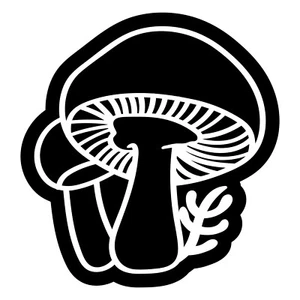 3” Shroom Sticker Psychedelic Black Trippy Mushroom Peace Graphic Minimalist - Picture 1 of 1