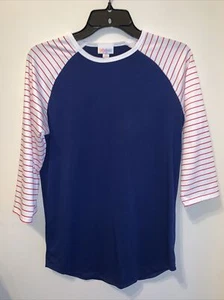 LuLaRoe Women's Top Size XS 3/4 Sleeve, Baseball Style, Blue, Red & White - Picture 1 of 5