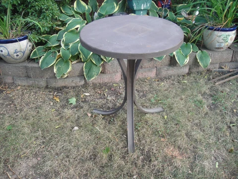 Antique Wrought Iron Bistro Table Industrial Table Machine Shop Cover