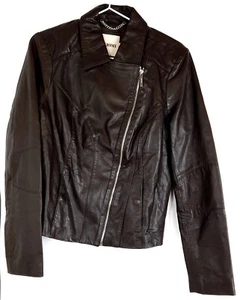 Kiomi Lederjacke Damen Jacke Kurze Jacke Reisverschluss Taschen Gr. L Braun - Bild 1 von 5