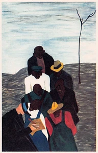 Jacob Lawrence Migration Series Artwork from 1941 Fortune Magazine 4.5" x 7" - Picture 1 of 1