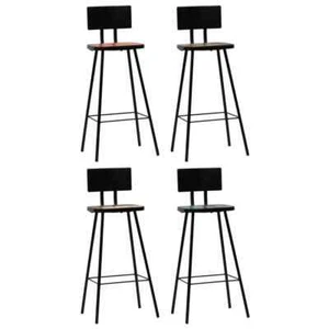 4 PCS Wooden Bar Stools Antique Style Kitchen Counter Chair Industrial Furniture - Picture 1 of 11
