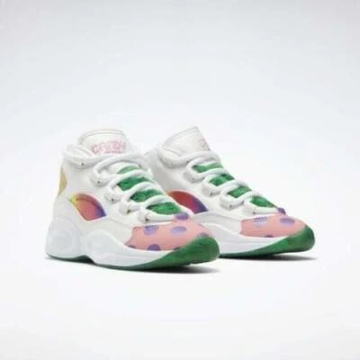 Reebok Kids Youth Iverson Question Mid X CandyLand Basketball GZ0082 White/Green - Image 1 of 4
