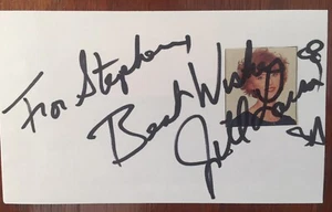 Jill Larson Signed Inscribed Index card  Small Mag Picture  Opal All My Children - Picture 1 of 1