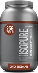 Low Carb Whey Isolate Protein Powder, 25g Protein per Serving, Dutch Chocolate, - Picture 1 of 12
