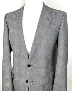 Blazer cappotto sportivo Chester Barrie England uomo lana Glen a quadri nero bianco taglia 42R - Foto 1 di 12