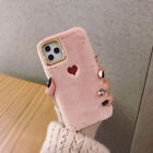 Cute Love Heart Phone Case For iPhone 11 12 Pro XS MAX XR X 7 8 Soft Plush Cover