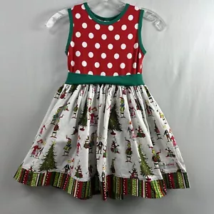Chris n Missy Christmas Dress Girls size 6 Grinch Holiday sleeveless - Picture 1 of 12