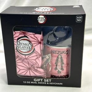 Demon Slayer NEXUKO KAMADO Gift Set Mug, Keyring & Socks NEW - Picture 1 of 11