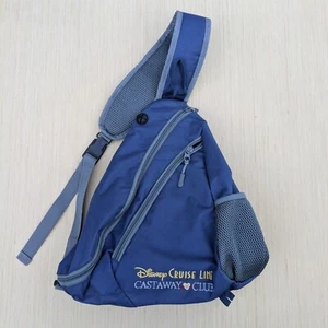 Disney Cruise Line Castaway Club Shoulder Bag Backpack Blue Gray Logo - Picture 1 of 8