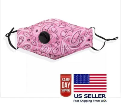 Máscara facial de cachemira rosa válvula de respiración ventilación nariz alambre ajustable Vendedor de Estados Unidos envío rápido Foto 1 de 4