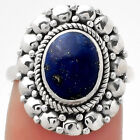 Natural Lapis - Afghanistan 925 Sterling Silver Ring S.7.5 Jewelry R-1399