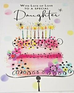Daughter Birthday Card. Cake Theme. Kingfisher Cards.  - Picture 1 of 4