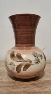 Ceramic Floral Vase Jersey Pottery Brown Colour Signed C.I. Approx Height 8ins.. - Picture 1 of 8