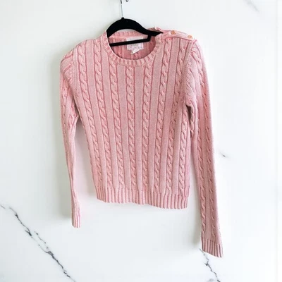 Suéter Eddie Bauer Salmón Lavado Costero Tejido con Cable 100% Algodón Foto 1 de 4