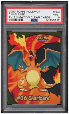 2000 😺 Topps, Pokemon, Charizard, TV Animation, PC3 Clear Cards, PSA-9 - Image 1 of 2