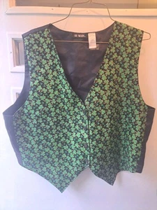 Shamrock St Patrick's Theme Green/Black Unisex Vest Size 2X Dry Clean Only - Picture 1 of 4