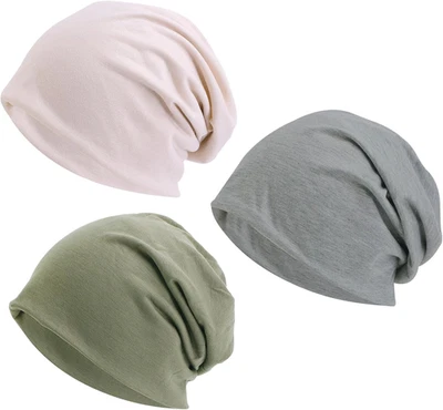 3 Pack Slouchy Beanie Mütze - Chemo Kopfbedeckung - Leichte Mütze - Bild 1 von 4