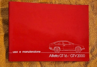 LIBRETTO USO E MANUTENZIONE ORIGINALE ALFA ROMEO ALFETTA GT 1.6 GTV 2.0 06/76  - Immagine 1 di 3